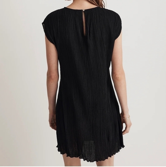 Madewell Plissé Mini Tee Dress – Black – NWT – Size 4 - Picture 3 of 8